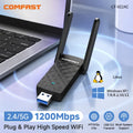 COMFAST USB WiFi Adapter MT7612U 1200Mbps Dual Band 5Ghz 2.4Ghz Wireless Dongle Antenna Adaptador Receiver For PC | SAMAG
