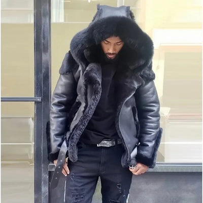 New Fashion Men's Coats Winter Jackets Fur Faux Leather | SAMAG