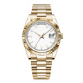 CORGEUT NH36 Mechanical Men's Watch Date of the Week Show President Chain Strap Steel Case Watch Threaded Arc Bezel Waterp