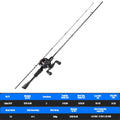 Sougayilang DC Baitcasting Reel & Carbon Fishing Rod Combo 7.2:1 Gear Ratio Ultralight Baitcaster Set for Bass Micro Fishing