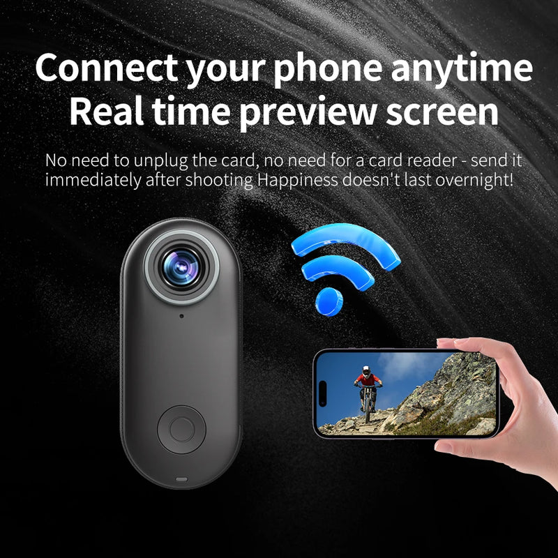 ANSVICAM 4K Mini HD WiFi Action Camera Waterproof Magnetic Clip Click Chest Body Motorcycle POV Wearable Thumb Video Vlog Camera
