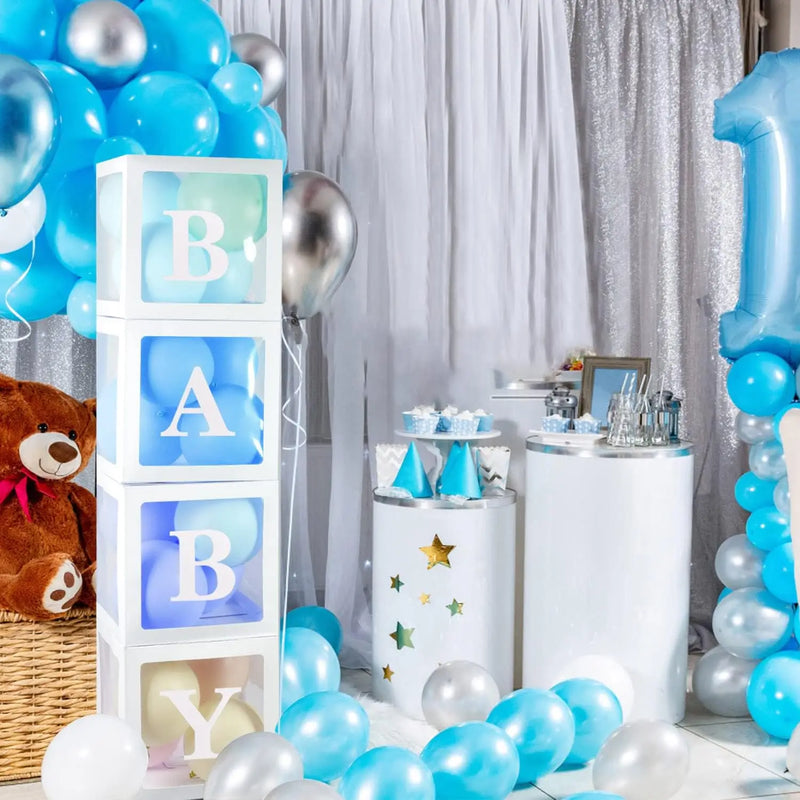 Transparent Letter Balloon Box Baby Shower Decorations Happy Birthday Wedding EID Decor 1st Birthday Party Supplies Balloon Box