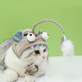 Adjustable Interactive Cat Headwear Toy - Pet Teaser Toy for Hours of Fun, Cat Cosplay Accessory