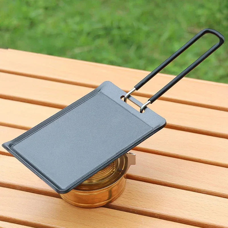 Outdoor Mini Portable Grill Pan Camping Frying Pan BBQ Baking Dishes Pans Camping Cookware Barbecue Tools Camping Accessories