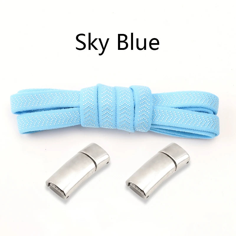 Metal Lock Magnetic Shoelaces Flat Sports Enthusiasts No Tie Shoe Laces Safe And Reliable Lazy Shoelace Rubber Band Shoestrings