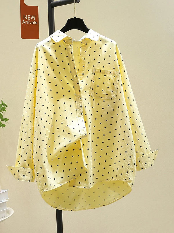 Pure Cotton Cute Dot Shirt Women Fall Long Sleeve Fashion - View 2 | SAMAG