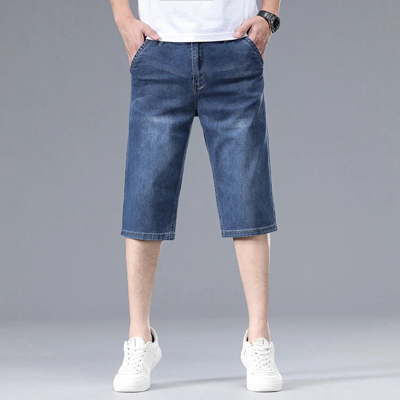 Summer Men's Thin Straight Denim Shorts Soft | SAMAG