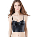 Wechery Women Leather Corset Top Crop Bustier Gothic Bra Push Up Bodice Sexy Lingerie Corselet Party Short Camis Plus Size 6XL