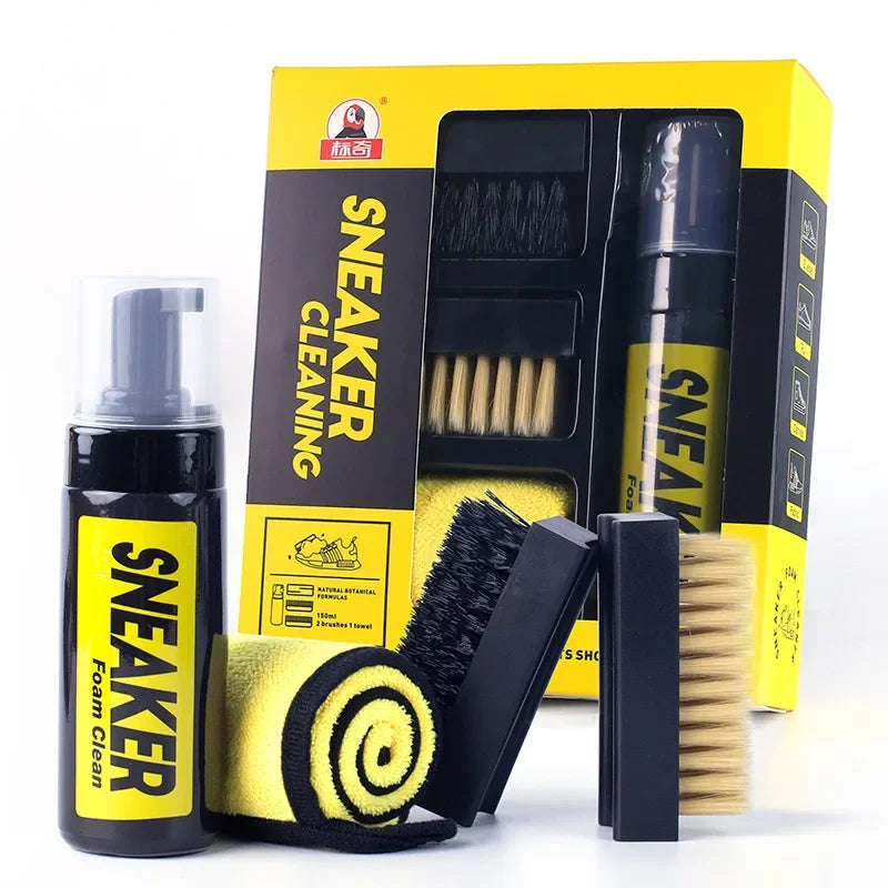 150ML White Suede Boots Dry Cleaning Kit - Water-Free Foam Sneaker Cleaner with Brush And Cloth for Shoe Care