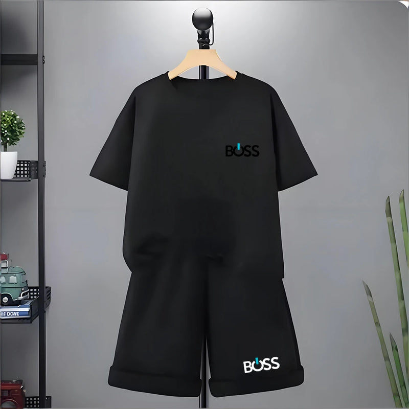 Kids Tshirt Summer 3-12 Years Letter Fashion T-shirt Boys Girls Toddler Short-sleeved+Shorts Casual Cool Sports Set clothing