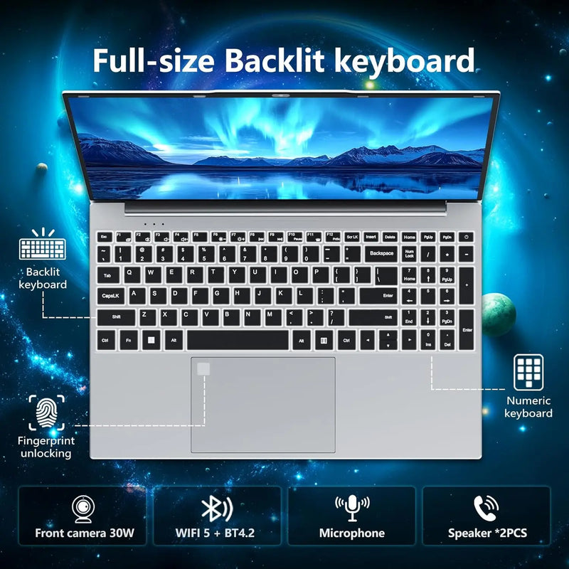 15.6" Gaming Laptop Computer Intel Core i9 10980HK/9900U Windows 11 PC Gamer 16GB RAM Fingerprint Unlock Notebook PC Backlight