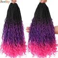 Goddess Bohemian Box Braids Crochet Hair Pre looped 18 14 Inch Boho Box Braids Soft Synthetic Braiding Hair for Black Women Kids