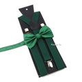 Fashion Men Kids Turquoise Green Suspender Bowtie Sets | SAMAG