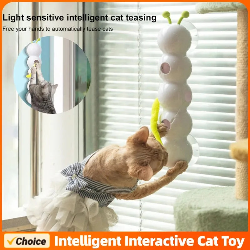 Intelligent Sensor Interactive Cat Toy Motion Activated Caterpillar Automatic Emerging from The Hole Teasing Cat Toy for Kitten