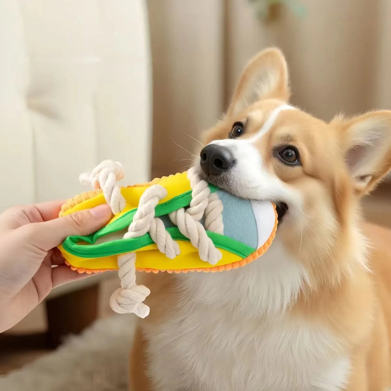 Squeaky Dog Toy Shoe Shape for Small Medium Dogs Puppy Chew Toys Teeth Cleaning Durable Interactive Pet Toys 3 Colors