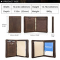 Luxury Retro A4 Cowhide Business Leather Portfolio with 4 Ring Binder Sketchbook Paper Pen Holder Ipad 11 pro Zipper Travel Case