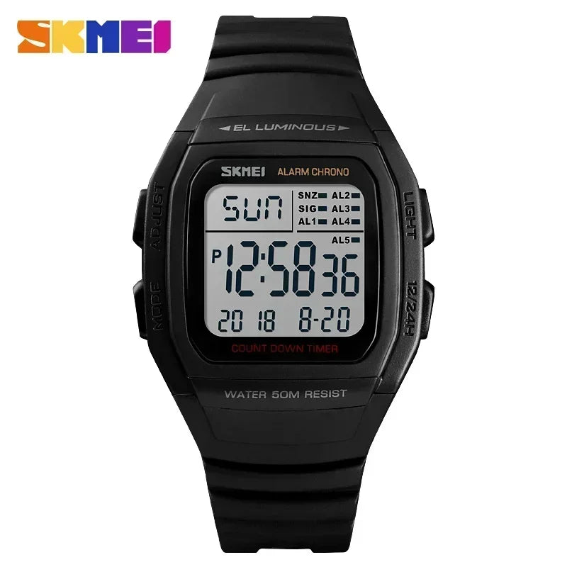 SKMEI 1278  Chrono Countdown Men Wristwatch  Casual Outdoor Male Clock Luminous montre homme Digital Dual Time Sport Mens Watche