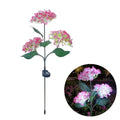 Garden Decor 3 Heads Hydrangea Artificial Flower Solar Lawn Lamp Summer Wedding Party Holiday Outdoor Patio Yard Decoration Lamp