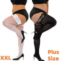 Plus Large Size Oversized Women Black Lace Stockings Thigh High Sexy Ultra-thin for Ladies Over Knee Long Socks Anti-slip XXXXL