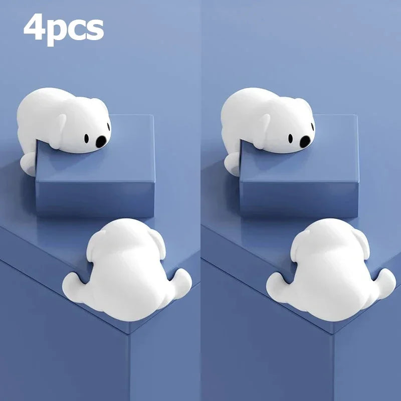 4Pcs Baby Silicone Corner Protectors Table Corners Bear Collision Protectors Children's Collision Protectors Safety Protection