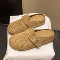 Summer Outdoor Women's Chunky Sole Mules 2026 New Arrival Slip On Closed Toe Hole Sandals Casual Clog Slippers