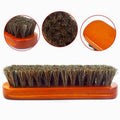 Quality Leather Shoe Brush Solid Wooden Handle Details Polishing and Cleaning  Brush Horse Hair Soft Wood Brush Shoe Accessories