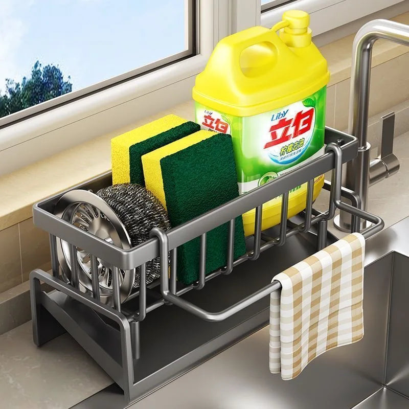 Multifunctional Sponge Rack Drainer Kitchen Shelf Sink Rag Dishwashing Detergent Dishcloth Organiser Storage - View 2 | SAMAG