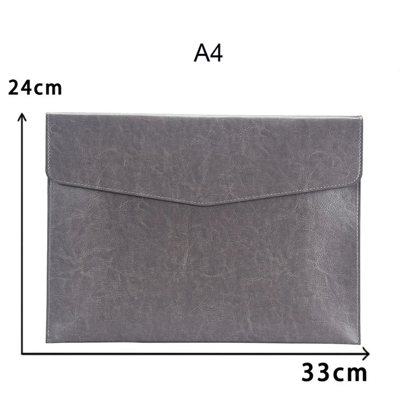 A4 A6 Leather File Folder Business Document Organiser Folder Bag Fashion Briefcase Data Contract Bill File Bag School Office Sup
