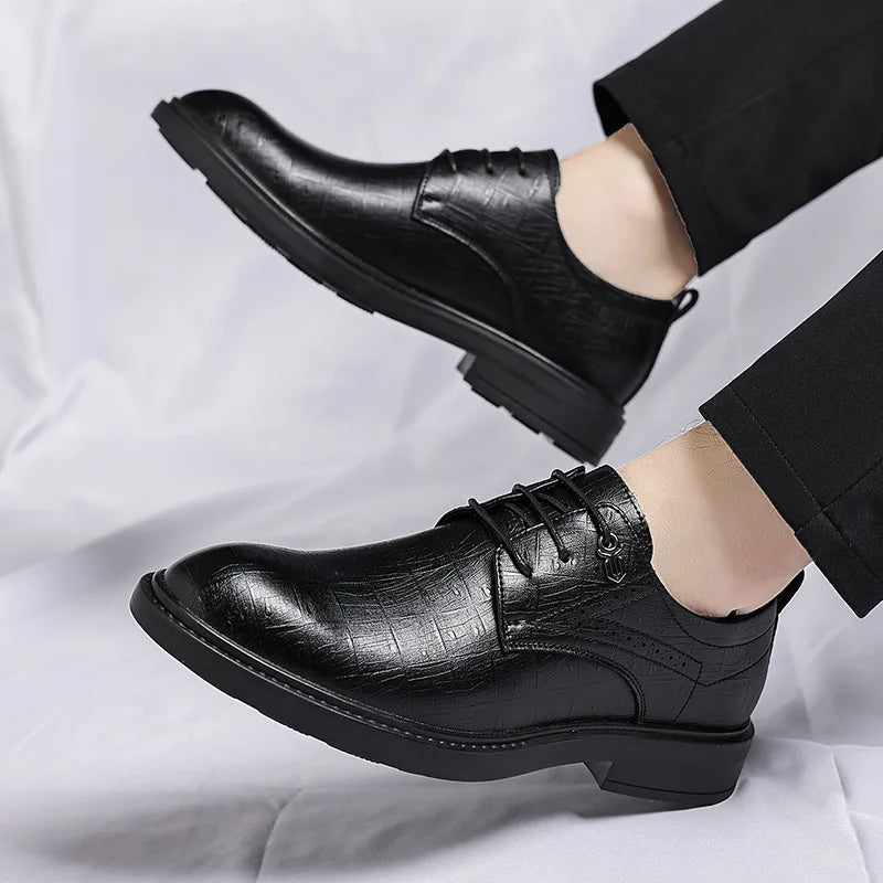 Men's leather shoes, autumn business formal leather shoes, casual British dress shoes