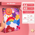 Portfolio Binder Folder A3 A4 A5 Document Organizer Art Drawing Paper Folder 4-Ring Binder PVC Pocket File Folder For Documents