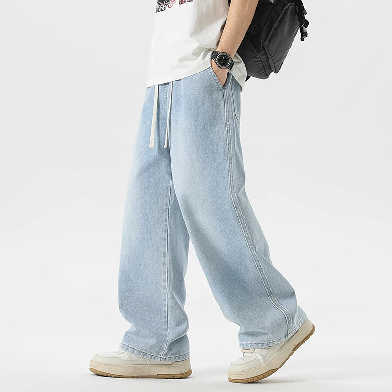 Men's Jeans American Loose Wide-leg Straight Casual | SAMAG