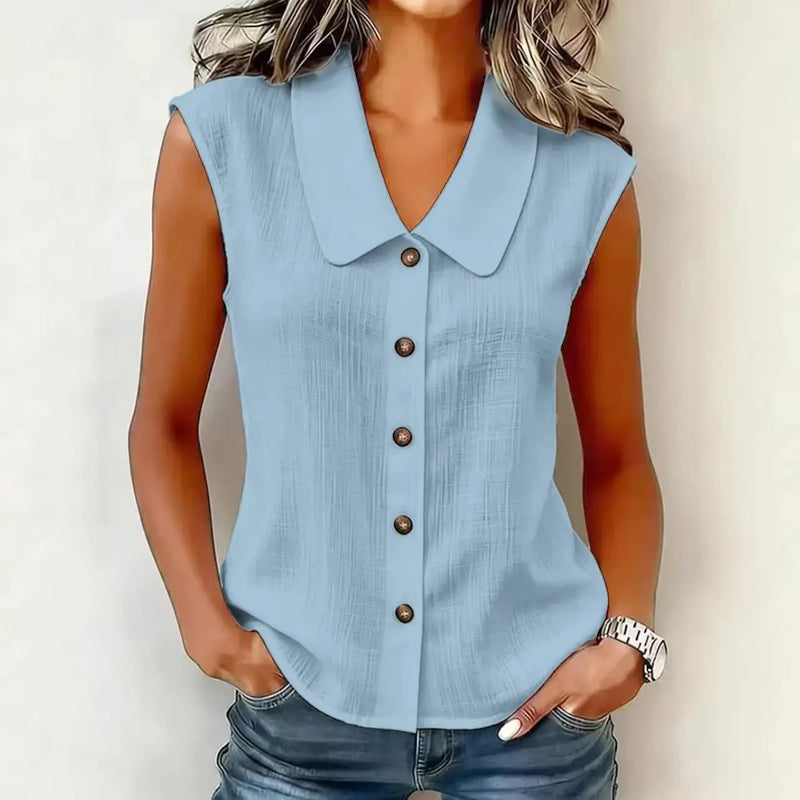 Women's Solid Color Sleeveless Shirts Summer Breathe - View 9 | SAMAG
