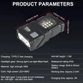 Multifunctional USB Rechargeable Portable Emergency Light Adjustable Angle Flashlight Side Lamp Hiking Camping Working