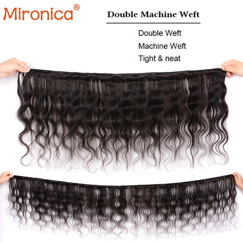 Raw 12A Body Wave Human Hair Bundles Human Hair Brazilian Unprocessed Double Weft Weaving Virgin Hair Extensions Remy Hair Bundles Natural Color 3/4Bundles For Women Daily Use Birthday Holiday Gift Kpop Popular Hairstyles