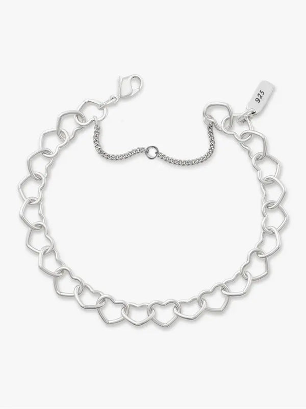 925 Sterling Silver  Vintage Love Heart Map Bracelet Fit DIY Pendant Gift Anniversary Party High Quality Jewelry