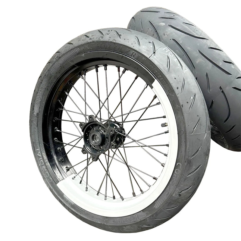 Street Supermoto wheels for Electric Dirt Bike Ultra bee 17inch Wheelset Kit Front 110/70R17 Rear140/70R17 Aluminum Wheelset