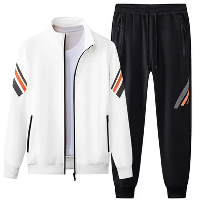 Men's Sports Two - piece Casual Spring And Autumn Long Sleeve Cardigan Sweatshirt Trousers Outdoor Suit Sportswear | SAMAG