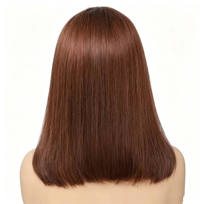 Chocolate Brown Bob Wigs 13x4 Lace Front Wig Bob Human Hair Brown Straight 200% Full Density Transparent Lace Frontal Wigs Bob Hair