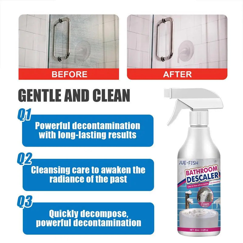 Bathroom Descaling Spray Powerful Remove Stubborn Stains Shower Head Rust Removal Bathtubs Dirt Cleaning Toilet Cleaner Spray