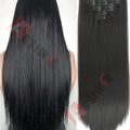18-32Inch 16 Clips in Hair Extensions Long Straight Hairstyle Synthetic Blonde Black Hairpieces Heat Resistant False Hair Daily