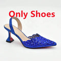 New Arrival Nigeria Women Designer Shoes and Bags Decorated with Rhinestone Wedding Italian Shoes Bag Set Pumps Women Luxury
