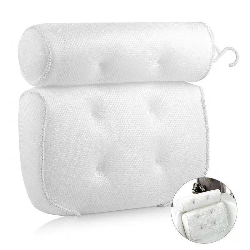 1 Spa Bathtub Pillow with Anti Slip Suction Cup for Neck and Back Support, Bathroom Accessory, Bathtub/Bathroom Accessory