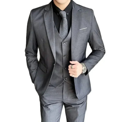 S-9XL New (Blazer+Vest+Pants) Men's Fashion Business | SAMAG