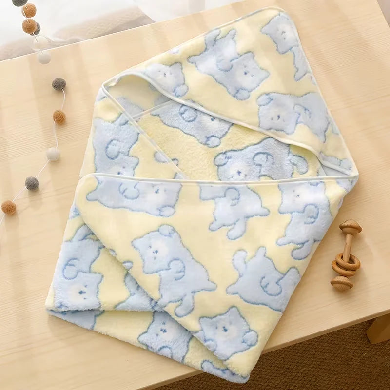 Cartoon Animal Baby Bath Towel, Soft Newborn Hooded Bath Towel, Small Blanket, Toddler Bathrobe, Warm Wrap Towel, Suitable for Both Boys and Girls