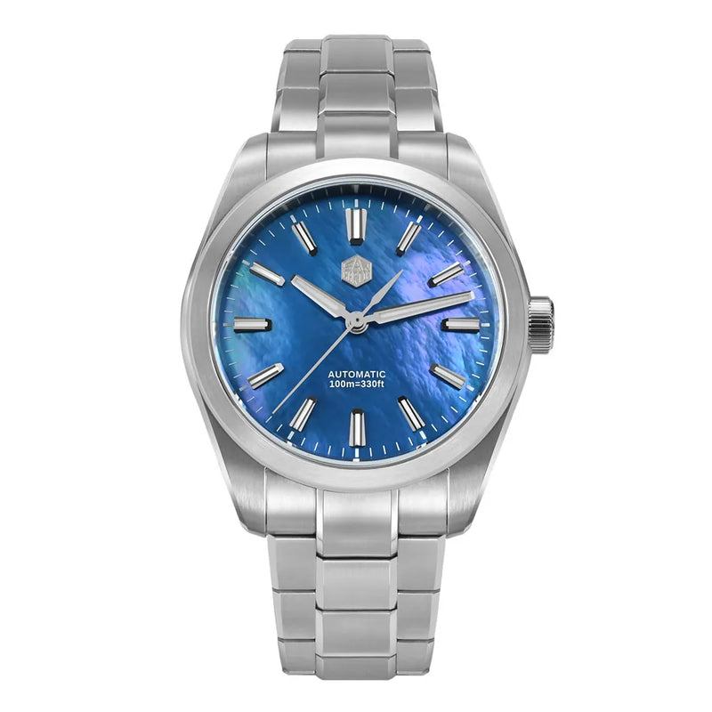 San Martin 39mm MOP Dial Sport Gada Watch Luxury Dress Men Miyota 90S5 Automatic Mechanical Wristwatch Waterproof 100m SN0144