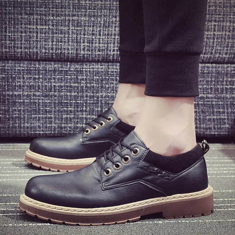 Fashion Retro Leather Men's Shoes New British Wind Retro Tooling Shoes Men Casual Shoes Platform Sneakers Men Zapatos De Hombre