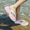Women's Summer Fashion EVA Platform Slippers Wedge Heel Sandals Letter Print Thick Bottom Non-Slip Beach Slides