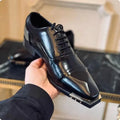 Fashion Metal Toe Mens Oxfords Wedding Dress Shoes Handmade Cow Leather Customized Men Shoes