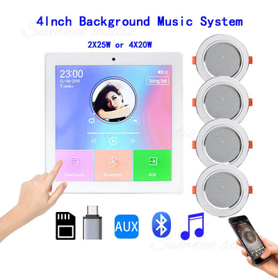 Mini Touch Screen 4*20W Stereo Music Panel PA | SAMAG