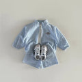 TZ2624 Summer Plaid Stand Collar Jacket And Shorts Set - View 5 | SAMAG